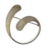 Sterling Silver Modernist Brooch Pin 2 Inch TM-19 925 Sterling Silver Modernist Brooch Pin 2 Inch TM-19 925