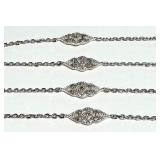 32-Inch Sterling Silver Long Necklace with Decorative Links 32-Inch Sterling Silver Long Necklace with Decorative Links