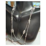 32-Inch Sterling Silver Long Necklace with Decorative Links 32-Inch Sterling Silver Long Necklace with Decorative Links