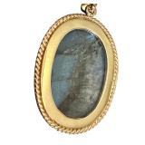 Gold Tone Sterling Silver Oval Labradorite Pendant Gold Tone Sterling Silver Oval Labradorite Pendant