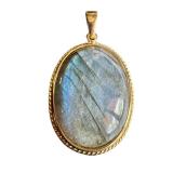 Gold Tone Sterling Silver Oval Labradorite Pendant Gold Tone Sterling Silver Oval Labradorite Pendant