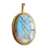 Gold Tone Sterling Silver Oval Labradorite Pendant Gold Tone Sterling Silver Oval Labradorite Pendant
