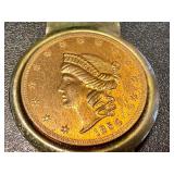 Vintage 1854 Liberty Head Coin Money Clip Vintage 1854 Liberty Head Coin Money Clip