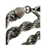 20 Inch Sterling Silver Rope Chain Necklace 20 Inch Sterling Silver Rope Chain Necklace
