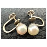 14k Gold Screw-Back Pearl Earrings 14k Gold Screw-Back Pearl Earrings
