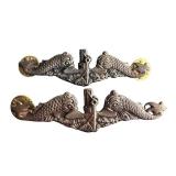 Pair of Balfour Sterling Silver WWII Submarine Dolphin Pins Pair of Balfour Sterling Silver WWII Submarine Dolphin Pins