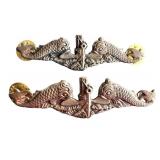 Pair of Balfour Sterling Silver WWII Submarine Dolphin Pins Pair of Balfour Sterling Silver WWII Submarine Dolphin Pins