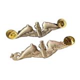 Pair of Balfour Sterling Silver WWII Submarine Dolphin Pins Pair of Balfour Sterling Silver WWII Submarine Dolphin Pins
