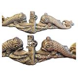 Pair of Balfour Sterling Silver WWII Submarine Dolphin Pins Pair of Balfour Sterling Silver WWII Submarine Dolphin Pins