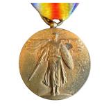 World War I Allied Victory Medal with Rainbow Ribbon and France Bar World War I Allied Victory Medal with Rainbow Ribbon and France Bar