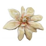 Magnolia Floral Brooch Pin, Cream Enamel, 1.5 Inch Magnolia Floral Brooch Pin, Cream Enamel, 1.5 Inch