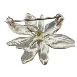Magnolia Floral Brooch Pin, Cream Enamel, 1.5 Inch Magnolia Floral Brooch Pin, Cream Enamel, 1.5 Inch