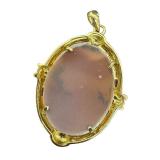 18K Gold Cameo Pendant with Carved Profile 18K Gold Cameo Pendant with Carved Profile