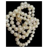 22-Inch Cultured Pearl Necklace with 14K Gold Clasp 22-Inch Cultured Pearl Necklace with 14K Gold Clasp