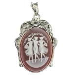 Sterling Silver Cameo Pendant Necklace with 22 Inch Chain Sterling Silver Cameo Pendant Necklace with 22 Inch Chain