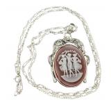 Sterling Silver Cameo Pendant Necklace with 22 Inch Chain Sterling Silver Cameo Pendant Necklace with 22 Inch Chain