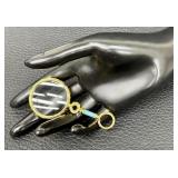Vintage Gold Tone Lorgnette Magnifier with Blue Enamel 3.25 Inch Vintage Gold Tone Lorgnette Magnifier with Blue Enamel 3.25 Inch
