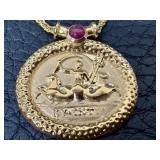 Tagliamonte Sterling Silver Gold-Plated Necklace with Mythological Medallion Tagliamonte Sterling Silver Gold-Plated Necklace with Mythological Medallion