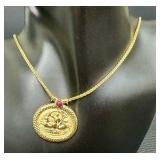 Tagliamonte Sterling Silver Gold-Plated Necklace with Mythological Medallion Tagliamonte Sterling Silver Gold-Plated Necklace with Mythological Medallion