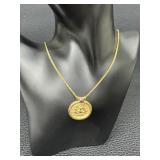 Tagliamonte Sterling Silver Gold-Plated Necklace with Mythological Medallion Tagliamonte Sterling Silver Gold-Plated Necklace with Mythological Medallion