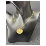 Tagliamonte Sterling Silver Gold-Plated Necklace with Mythological Medallion Tagliamonte Sterling Silver Gold-Plated Necklace with Mythological Medallion