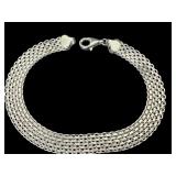 925 Sterling Silver Multi-Row Mesh Bracelet, 7 Inch, Made in Turkey 925 Sterling Silver Multi-Row Mesh Bracelet, 7 Inch, Made in Turkey