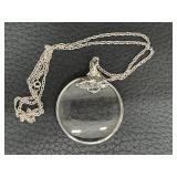 Sterling Silver Magnifying Glass Pendant Necklace with 24 Inch Chain Sterling Silver Magnifying Glass Pendant Necklace with 24 Inch Chain