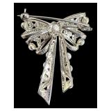 Stauer Bow Brooch with Pearls and Crystal Accents Stauer Bow Brooch with Pearls and Crystal Accents