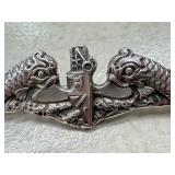Balfour Sterling Silver Submarine Dolphins 1.5 Inch Badge Balfour Sterling Silver Submarine Dolphins 1.5 Inch Badge