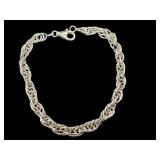 Sterling Silver 7 Inch Twisted Rope Chain Bracelet Sterling Silver 7 Inch Twisted Rope Chain Bracelet