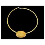18 Inch Reversible Sterling Silver Necklace with 2 Inch Gold Tone Chariot Pendant 18 Inch Reversible Sterling Silver Necklace with 2 Inch Gold Tone Chariot Pendant