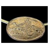 18 Inch Reversible Sterling Silver Necklace with 2 Inch Gold Tone Chariot Pendant 18 Inch Reversible Sterling Silver Necklace with 2 Inch Gold Tone Chariot Pendant