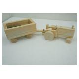 Wooden Tractor and Trailer Toy