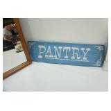Home Decor Lot: Potter Vases, Pantry Sign, Photo Frame, Mirror