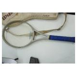 Tennis Rackets, Balls, Bike Helmet