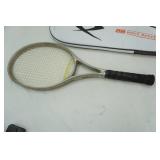 Tennis Rackets, Balls, Bike Helmet