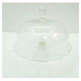 Vintage Glass Cake Plate & Cover