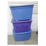 (3ct) 20 Gallon Totes with Lids