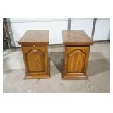 Pair of Side Tables/Cabinets w/magazine rack on back