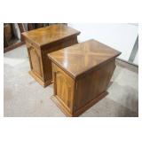 Pair of Side Tables/Cabinets w/magazine rack on back