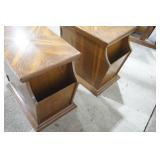 Pair of Side Tables/Cabinets w/magazine rack on back