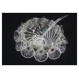 Vintage Hazel Ware Colonial Crystal Punch Bowl Set ("Seashell" produces in the 1960s)