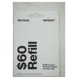 $60 Verizon Prepaid Refill Card
