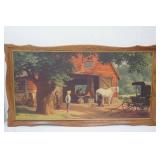 "Horse And Buggy Days" 1968 Vintage Framed Print