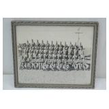 Vintage WWII Army Battalion Framed Photo