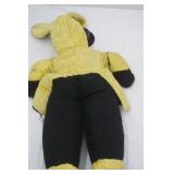 Vintage Rubber Faced Bunny 32" long with hat