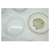 Crystal Serving Dishes, Vintage Apple Pie Plate, Candle Votives, 2 Glass Jars