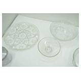 Crystal Serving Dishes, Vintage Apple Pie Plate, Candle Votives, 2 Glass Jars