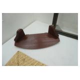 Frameless Mirror, 2 Small Corner Shelves, Woven Placemats, Frame with Glass