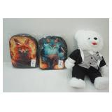 NEW Mini Backpacks 12"x9" (2ct) & Snowflake Teddy Bear 2023